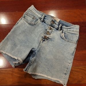 Justice button fly cut off shorts size 14